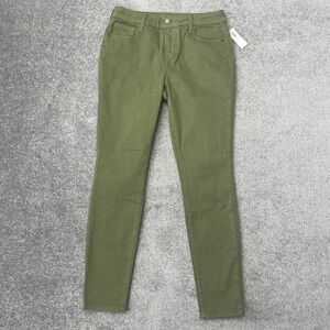 Old Navy Jeans Womens 6P Green Skinny Rock Star Olive Army Stretch Denim NEW